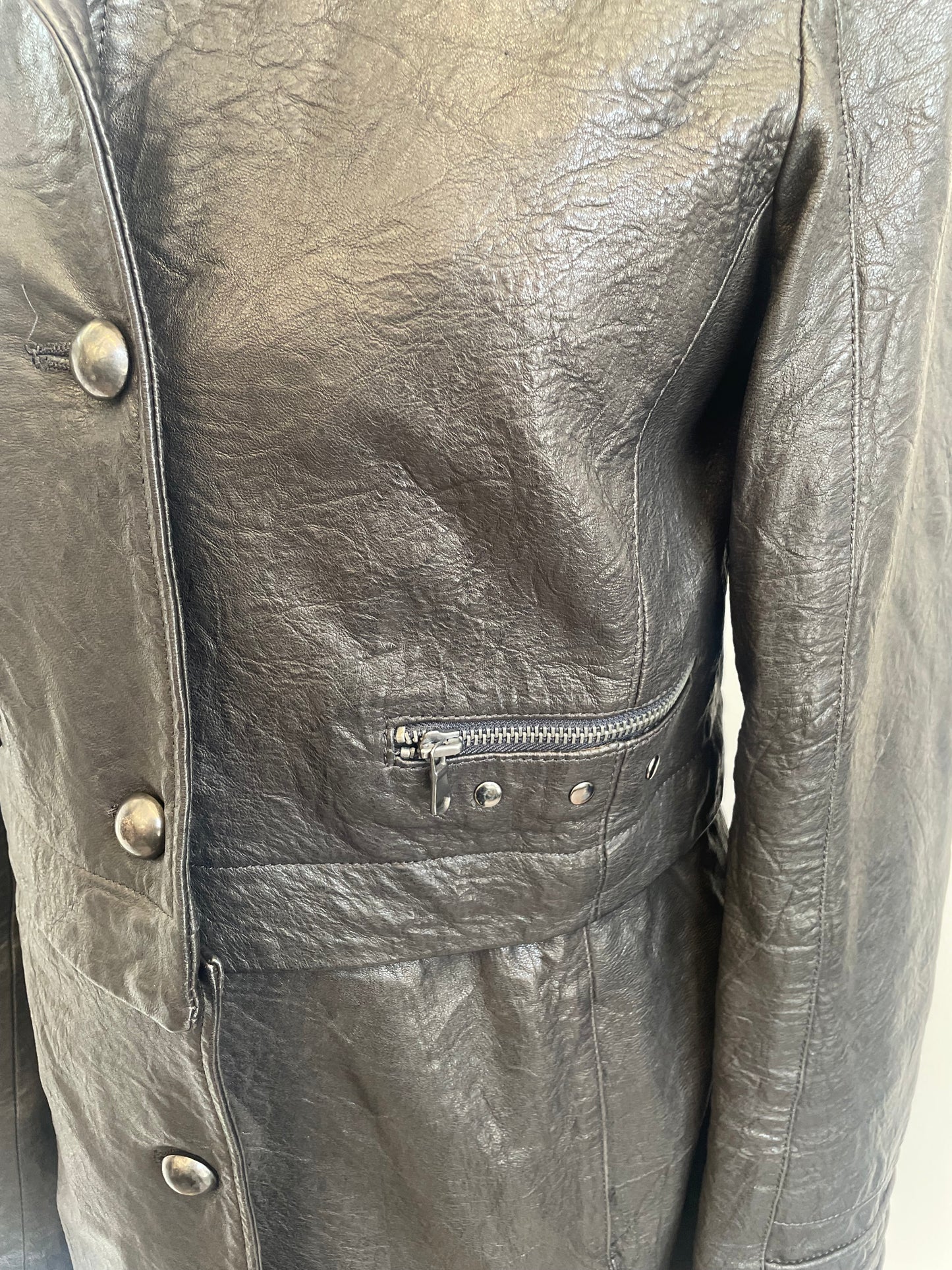 Italian Leather 2 way coat