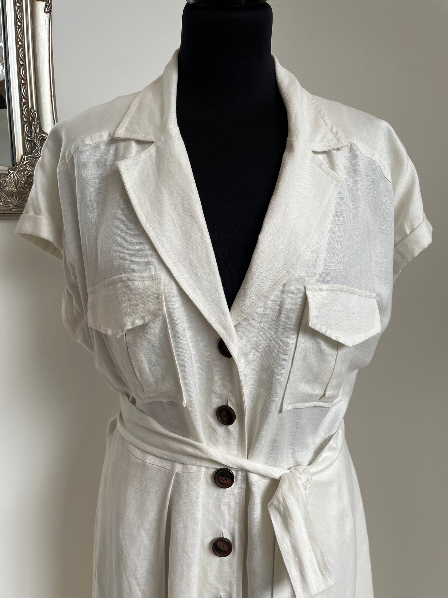Principles Cream Linen dress Size 14