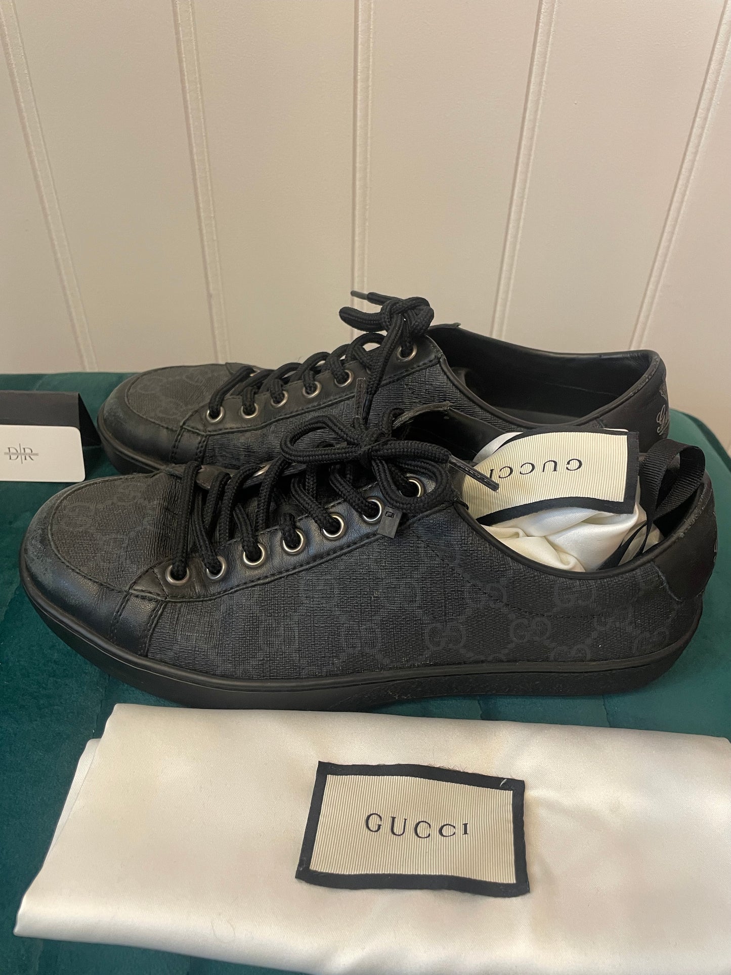 Gucci GG Supreme Black Trainers Size UK 5 NO BOX