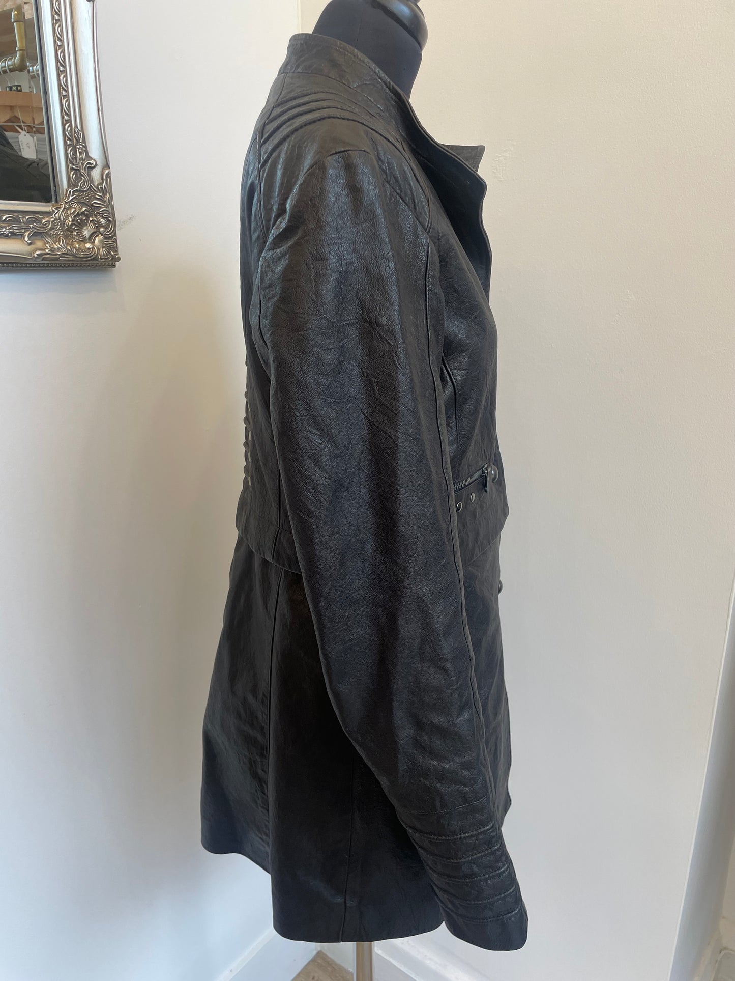 Italian Leather 2 way coat