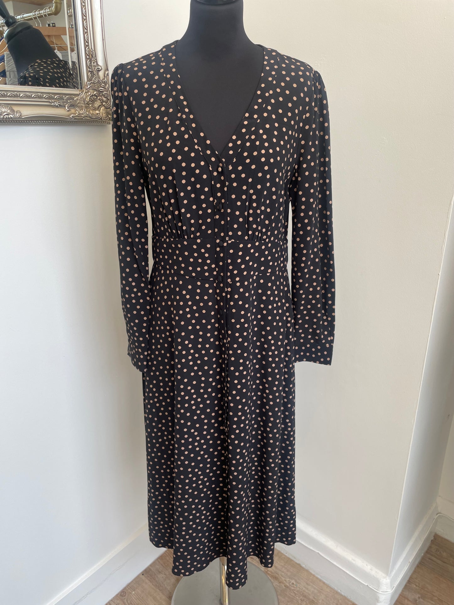 Boden polka dot midi dress size 10