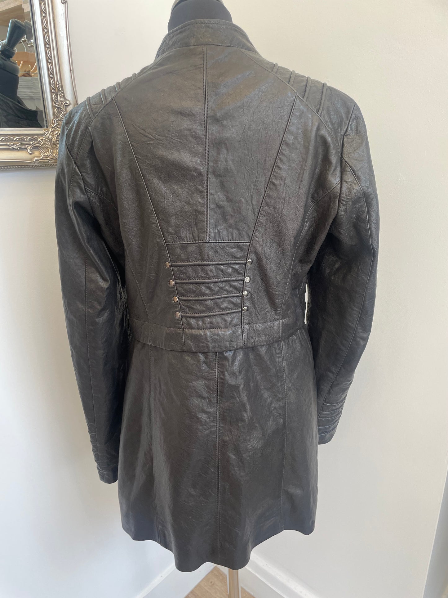 Italian Leather 2 way coat