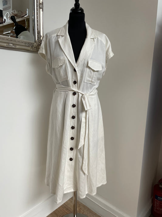 Principles Cream Linen dress Size 14